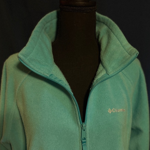 Columbia XL Lightweight Fleece Turquoise Zippered Jacket - Picture 4 of 10